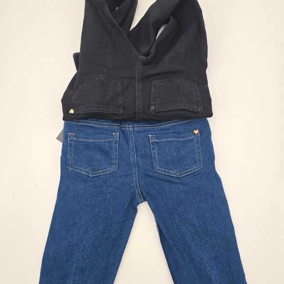 Vince Camuto Kids 2 Piece Denim Blue and Black Jeggings Size 6X - Picture 4 of 4